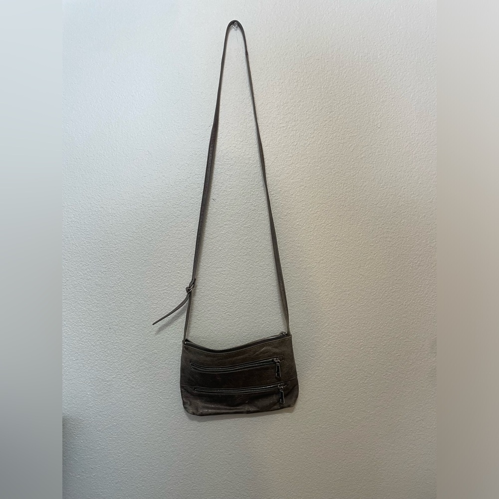 Leather Hobo the original Silver Crossbody Purse